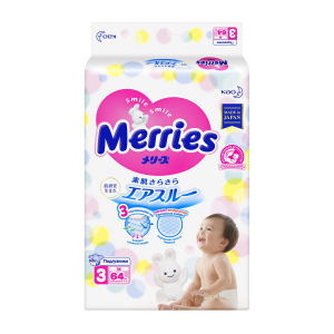 Merries, подгузники размер L (9-14 кг), 44 шт