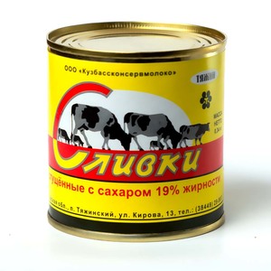 Сливки сгущеные "Тяжин" 340 гр.
