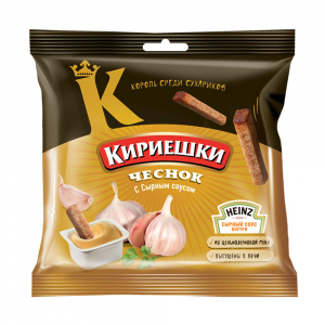 Сухарики "Кириешки" чеснок с сырным соусом 85 гр.