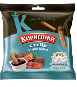 Сухарики "Кириешки" стейк с соусом барбекю 85 гр.