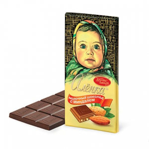 Молочный шоколад "Алёнка" с миндалём 75 гр.