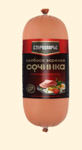 Колбаса п/к Сочинка рубленая с сочным окороком срез (Стародворье) 300гр.